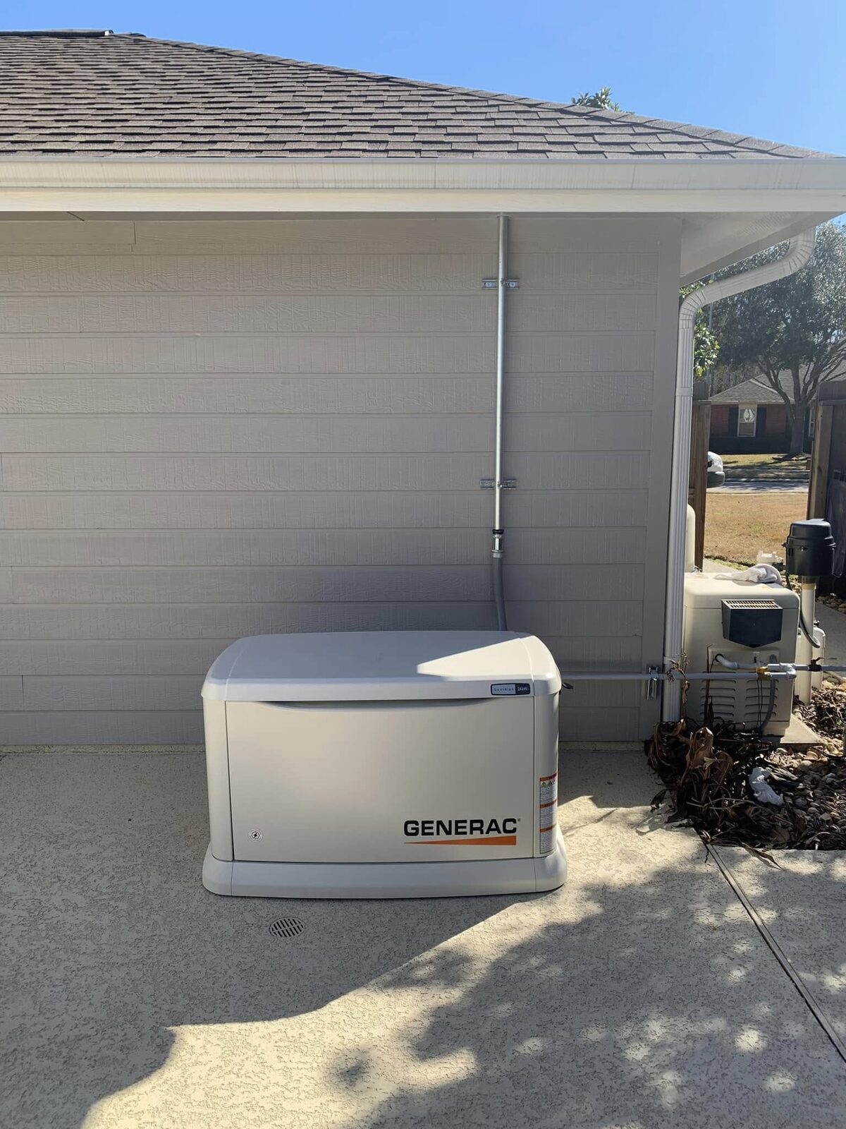 Completed Generac whole-home generator installation
